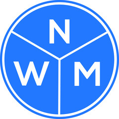NWM letter logo design on white background. NWM  creative circle letter logo concept. NWM letter design.
