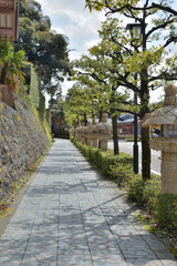加賀・山代温泉　沿道の石燈籠