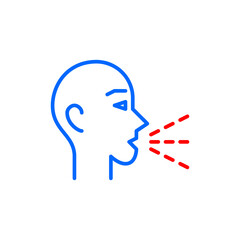 Person coughing or speaking loudly. Pixel perfect, editable stroke icon