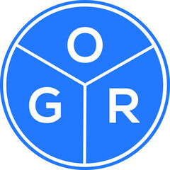 OGR letter logo design on white background. OGR  creative circle letter logo concept. OGR letter design. - obrazy, fototapety, plakaty