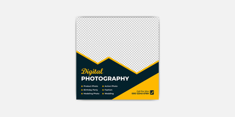 Photography social media promotion web banner template