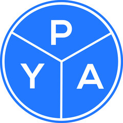 PYA letter logo design on white background. PYA  creative circle letter logo concept. PYA letter design.