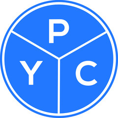 PYC letter logo design on white background. PYC  creative circle letter logo concept. PYC letter design.
