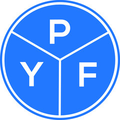 PYF letter logo design on white background. PYF  creative circle letter logo concept. PYF letter design.