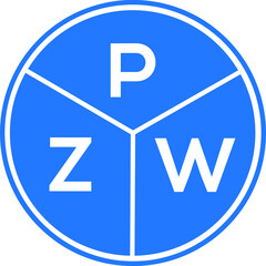 PZW letter logo design on white background. PZW  creative circle letter logo concept. PZW letter design.