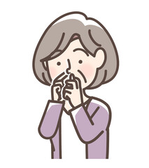 点鼻薬を使用している女性