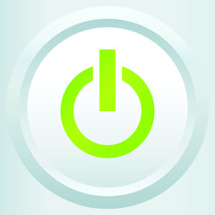 Vector power button icon on metal button