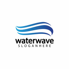Naklejka premium water wave logo design template