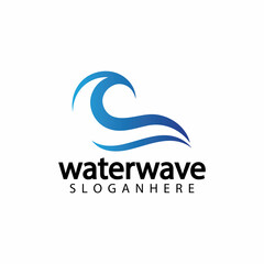 water wave logo design template