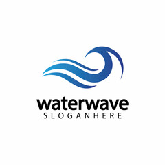 Naklejka premium water wave logo design template