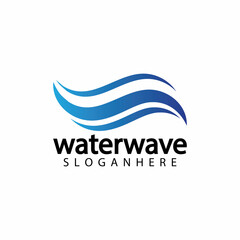 water wave logo design template