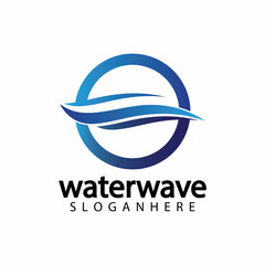 water wave logo design template