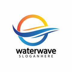 water wave logo design template