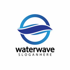 water wave logo design template