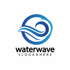 water wave logo design template