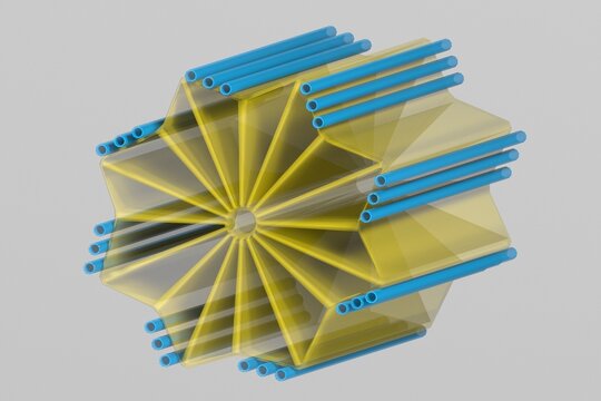 3d Illustration of a Centriole. Centrioles are parts of a cell.