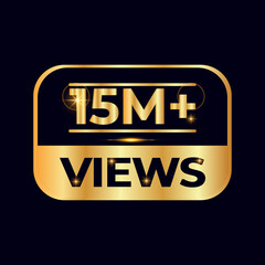 15M or 15 million followers thank you 3d word on white background. 3d illustration for Social Network 