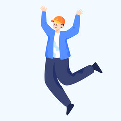 Young people are jumping, May 4th youth festival characters vector illustration