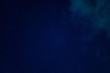 Stars on night blue starry sky. Milky Way, galaxies and universes on a dark deep background
