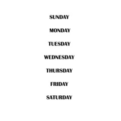 Obraz premium Calendar web buttons - Days of the week. The days of week badges. Set of Every Day of a Week