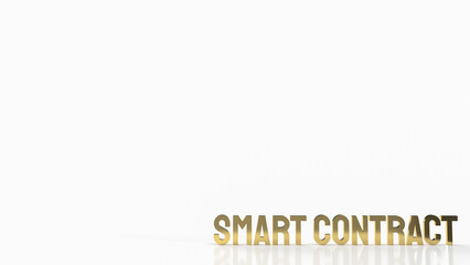 The gold smart contract on white background for business concept 3d rendering