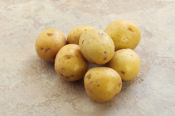 Raw small organic baby potato
