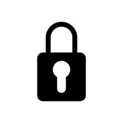 Locked padlock vector icon on white background