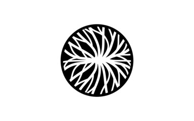 Creative abstract life rooted on white background vector logo design template