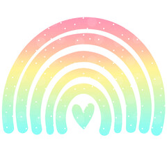 Cute rainbow digital illustration