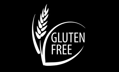 A painted gluten free sign on a black background - obrazy, fototapety, plakaty