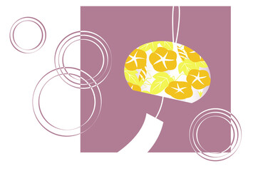 朝顔の暑中見舞いハガキテンプレート