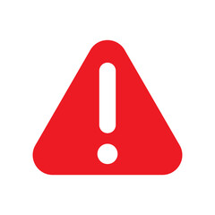 Warning red vector sign on white backgorund