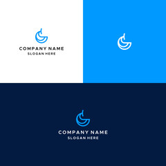 S letter and whale logo design