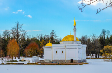 Turkish bath in spring Catherine Park, Tsarskoye Selo (Pushkin), Saint Petersburg, Russia