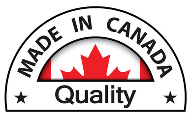 Made in Canada Quality icon, circle button, vector quality certificate illustration.