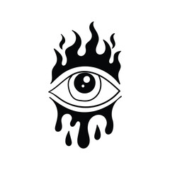 hand drawn eye vintage doodle illustration for tattoo stickers poster etc