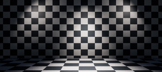 Naklejka premium tiles with black and white background and hollow product display studio, black and white background, black and white board, black and white tiles