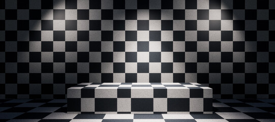 tiles with black and white background and hollow product display studio, black and white background, black and white board, black and white tiles