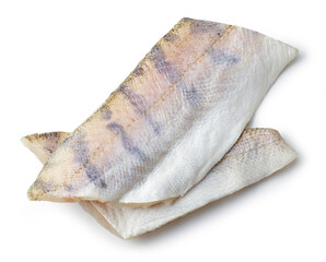 zander fillet on white background