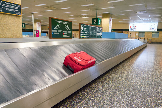 MILAN MALPENSA, ITALY - CIRCA NOVEMBER, 2017: baggage claim area at Milan Malpensa Airport