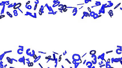 Blue numbers on white background.
3D illustration for background.
