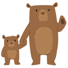 Illustration Camping Collection - Father Bear - Daddy Bear and Baby Bear