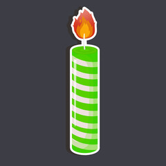 Illustration of burning candle - Green