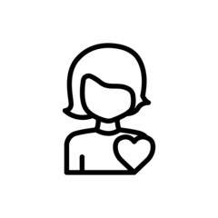 Mother icon with heart. suitable for mothers day symbol. line icon style. simple design editable. Design template vector