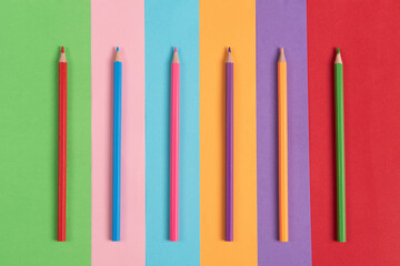 colorful pencils on colorful background