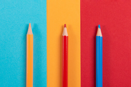 colorful pencils on colorful background