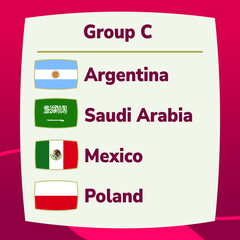 World Cup football championship 2022 groups vector