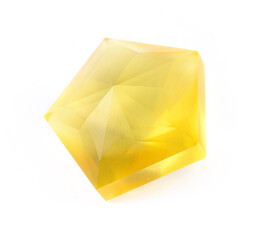Yellow matte amber on a white background with high quality