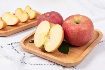 Red Apples with Clipping Path on table