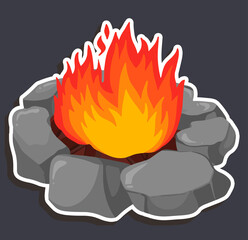 Illustration Camping Santa Bear Collection - Campfire